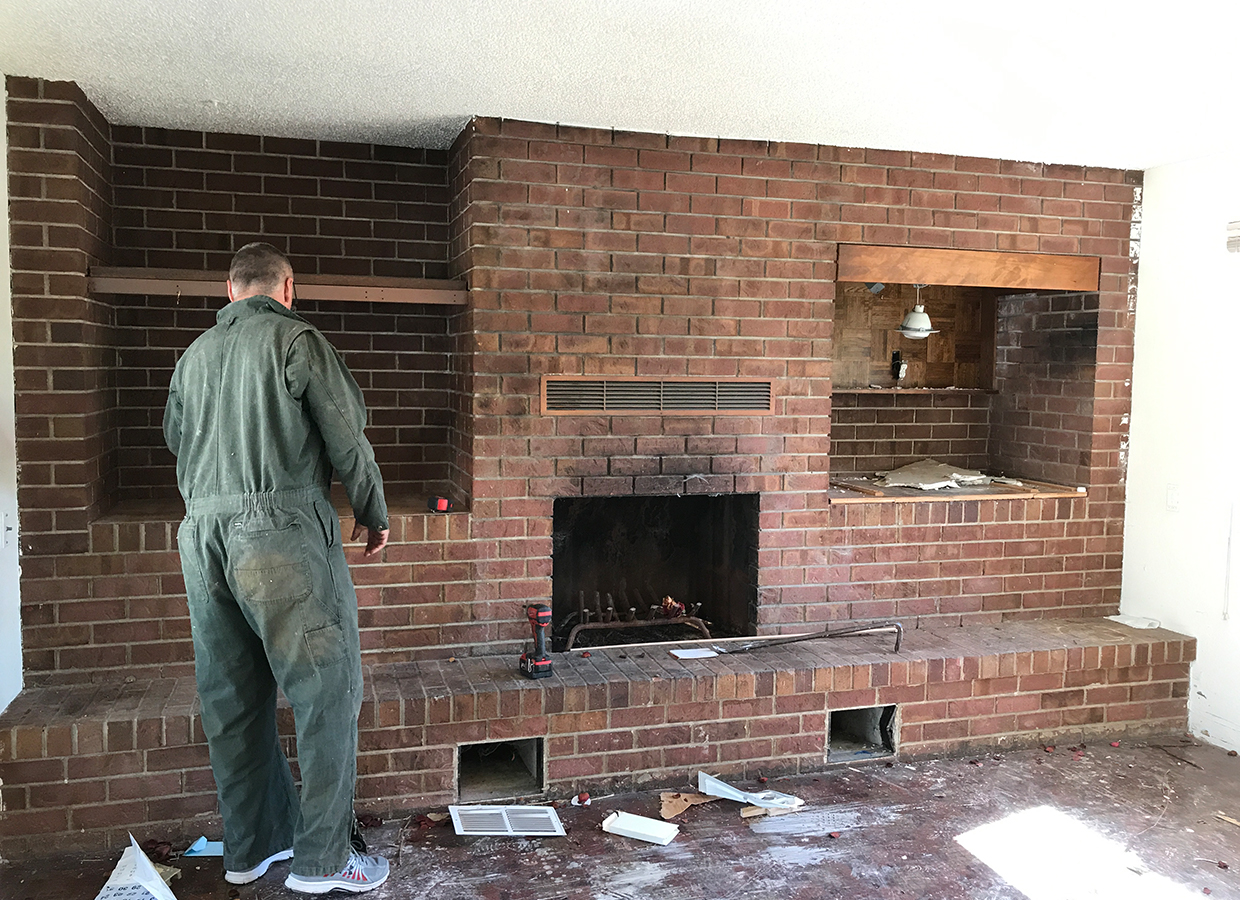 Custom Work Brick Wall Demolishing -Before – University Place, WA